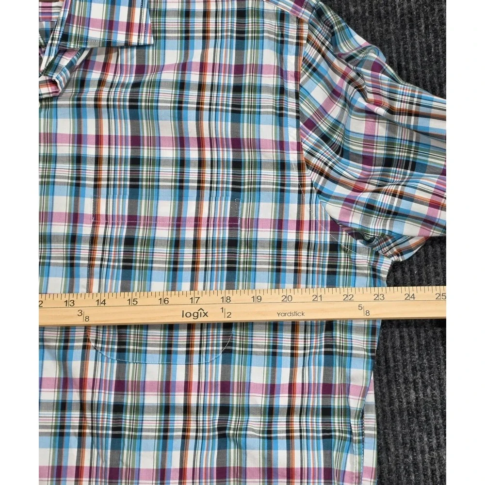 Peter Millar Button Down Shirt Mens Large Multi Color Plaid Excellent Cotton L/S
